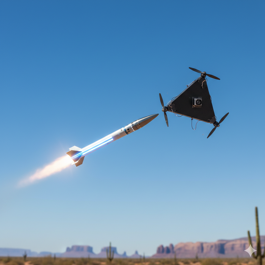 Cost asymmetry infographic: $2M SM-2 missile vs €3,000 Shahed drone