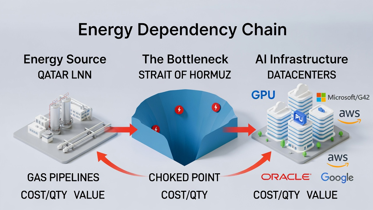 Persian Gulf map with datacenter locations and Iranian drone range