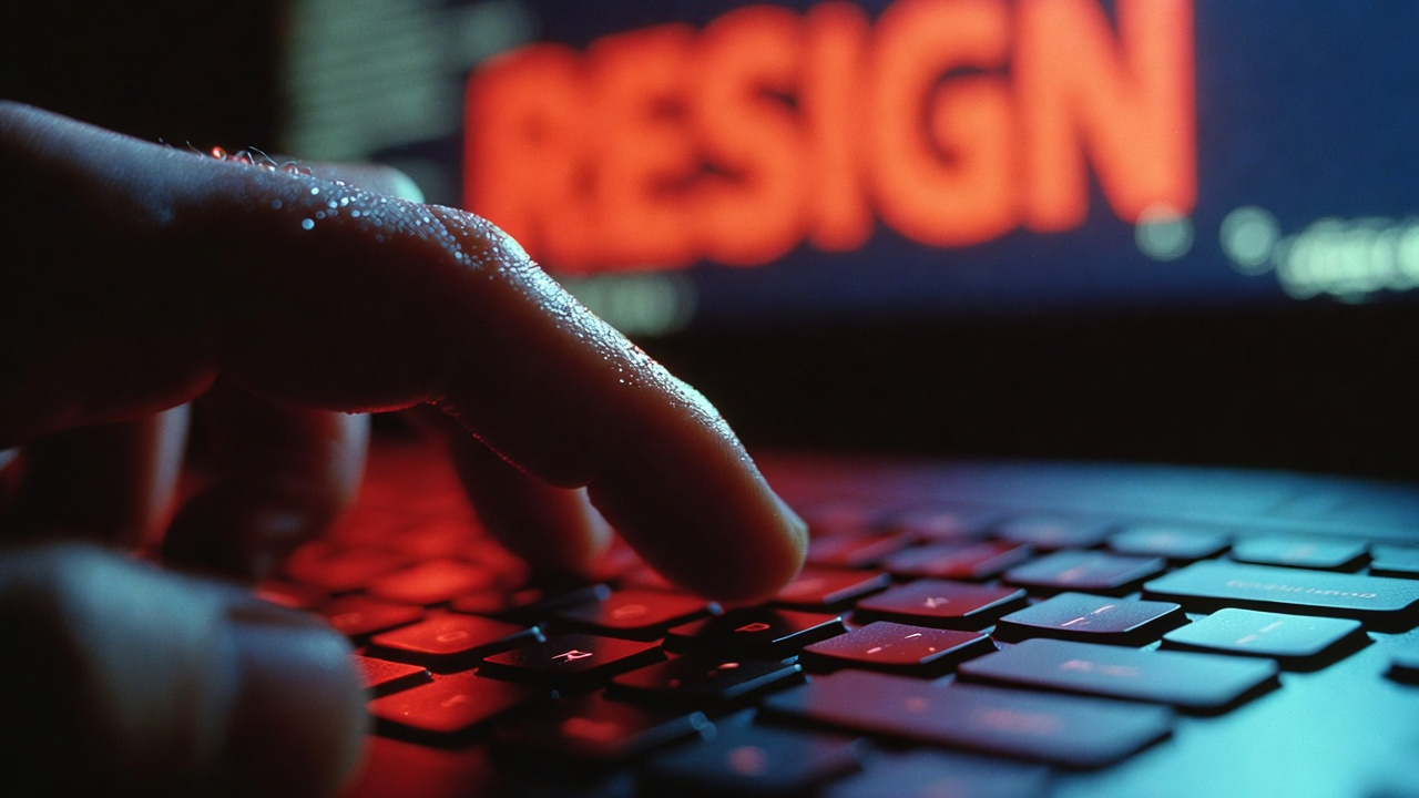 Email screen with the resignation letter at 2:47 AM — the silent collapse of the subcontracted soldier